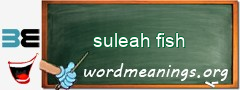 WordMeaning blackboard for suleah fish